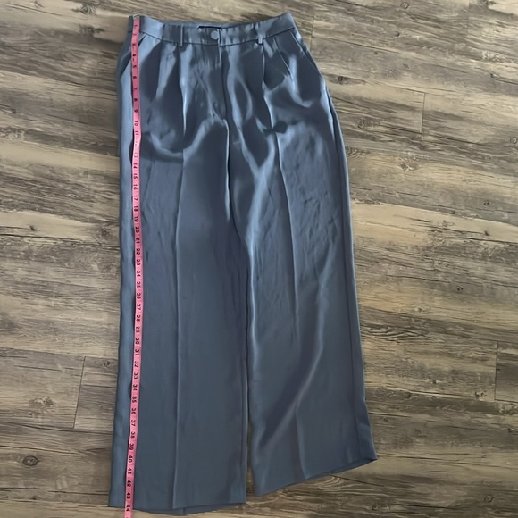 Express blue, satin-like trouser pants, wide leg long size 10L (like new) - Picture 3 of 6